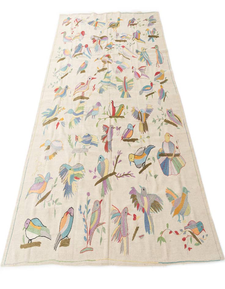 Detail image of  7' 2 x 9' 4  Hand Woven Kilim Suzani Wool Rug