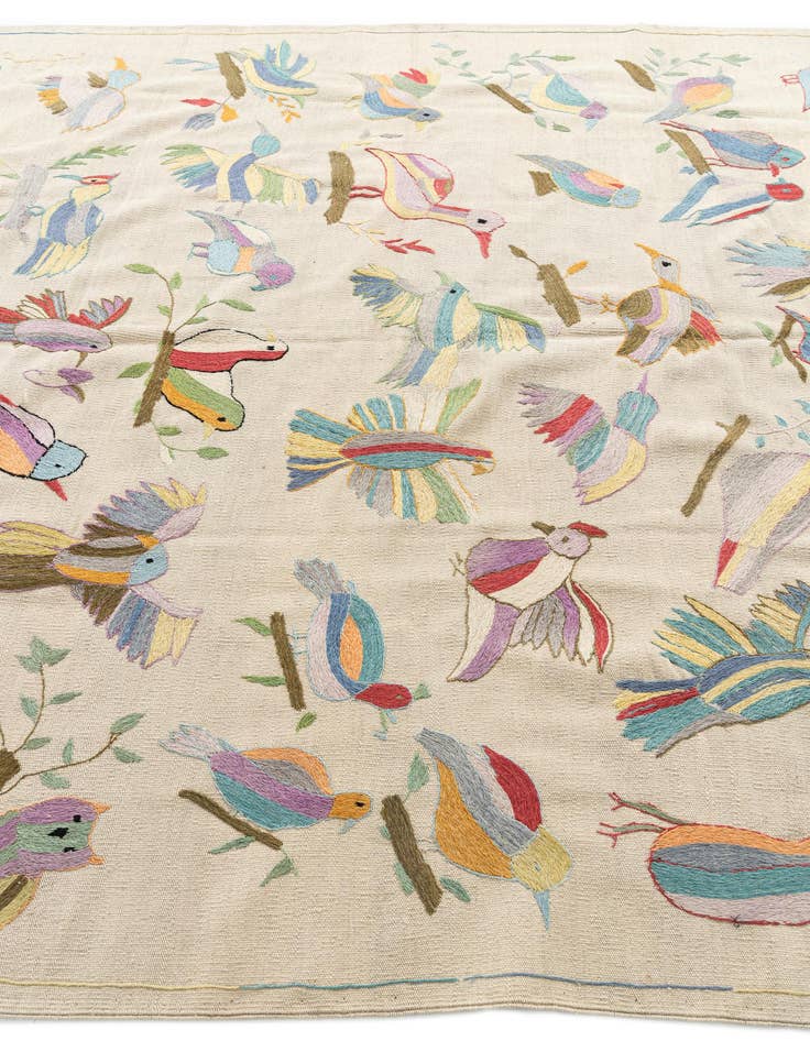 Detail image of  7' 2 x 9' 4  Hand Woven Kilim Suzani Wool Rug