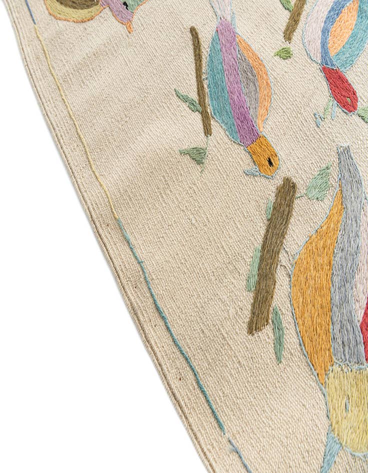 Detail image of  7' 2 x 9' 4  Hand Woven Kilim Suzani Wool Rug