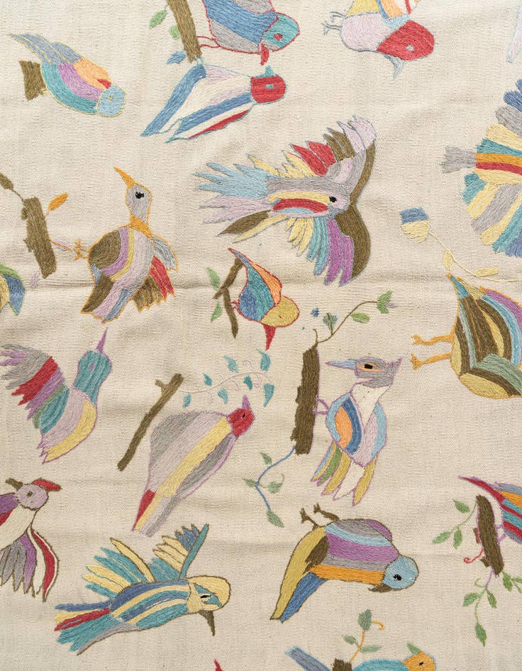 Detail image of  7' 2 x 9' 4  Hand Woven Kilim Suzani Wool Rug