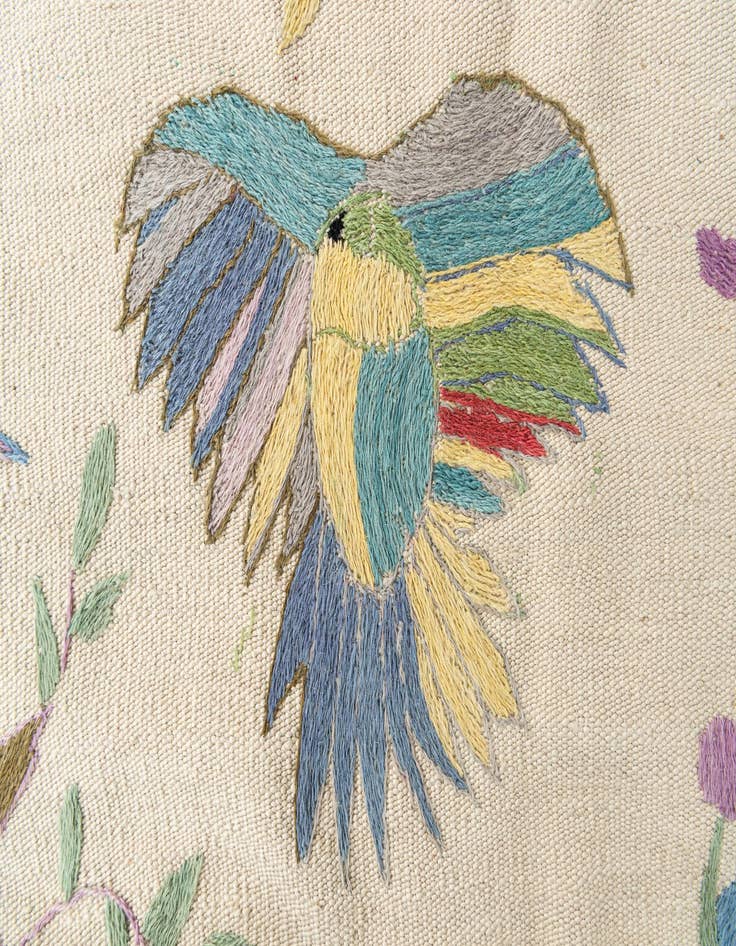 Detail image of  7' 2 x 9' 4  Hand Woven Kilim Suzani Wool Rug