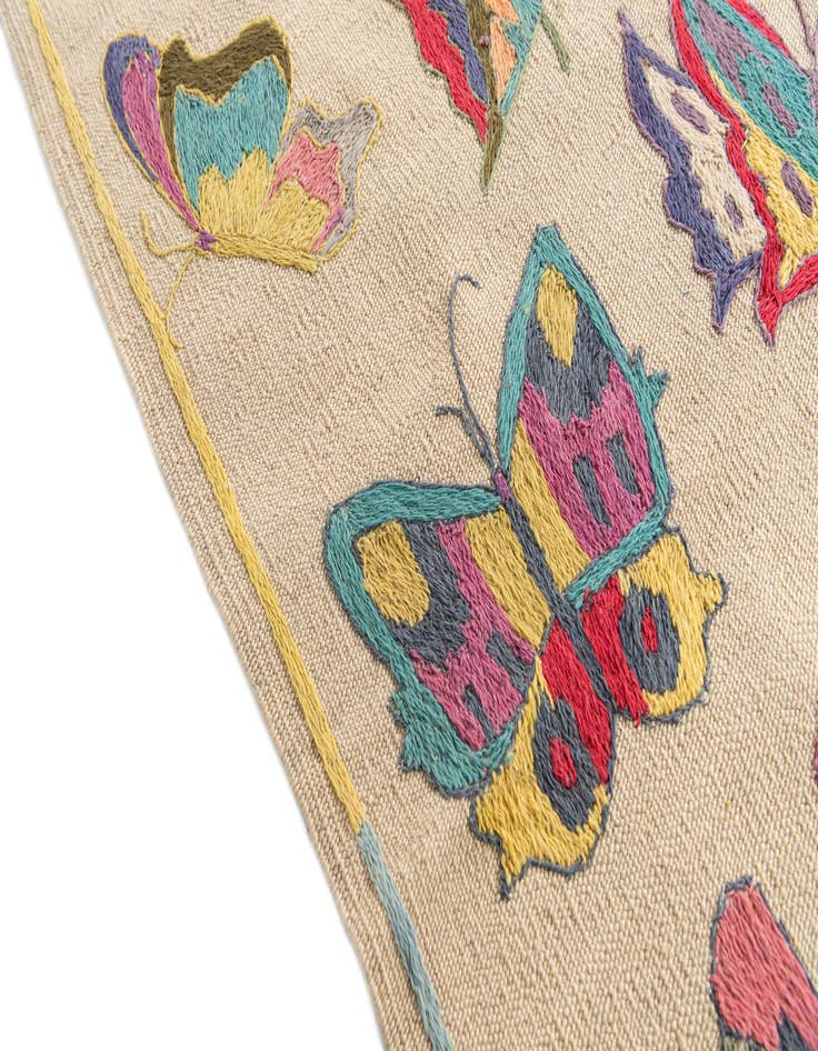 Detail image of  5' 8 x 7' 7  Hand Woven Kilim Suzani Wool Rug