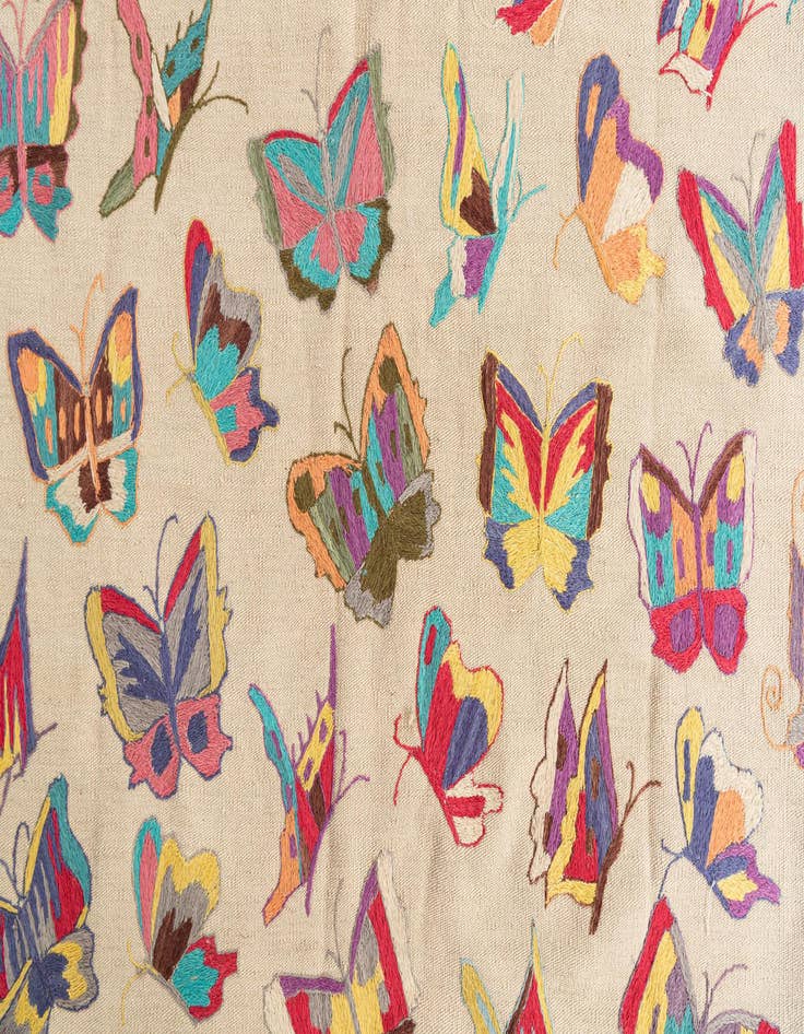 Detail image of  5' 8 x 7' 7  Hand Woven Kilim Suzani Wool Rug