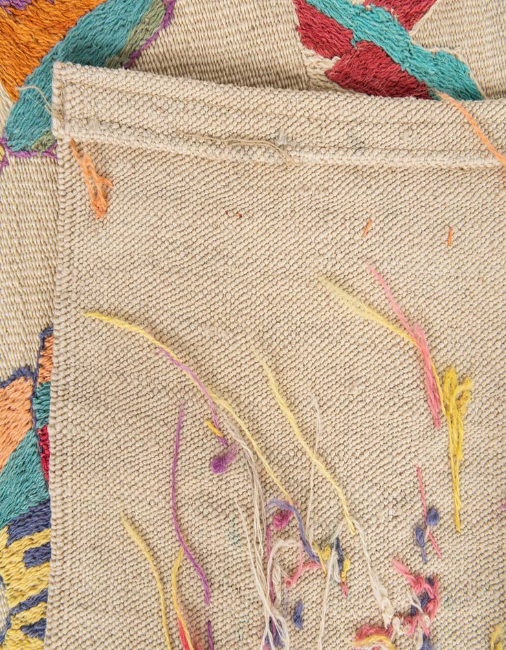 Detail image of  5' 8 x 7' 7  Hand Woven Kilim Suzani Wool Rug