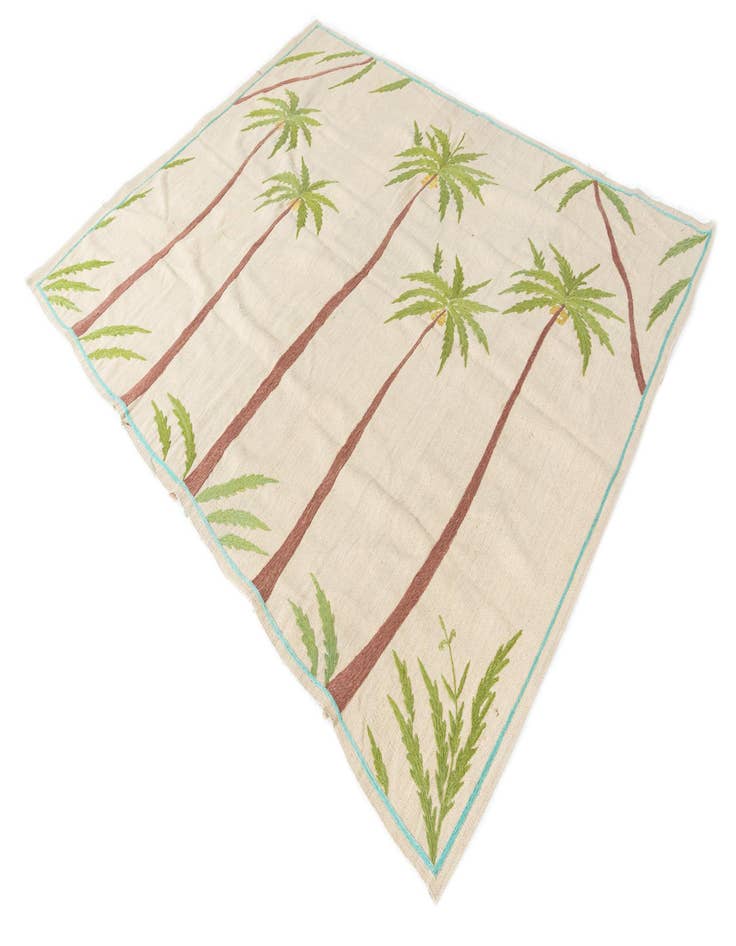 Detail image of  5' 9 x 7' 5  Hand Woven Kilim Suzani Wool Rug