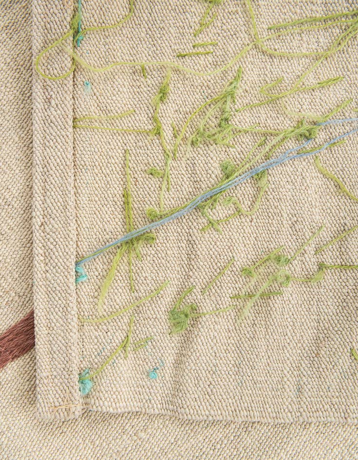 Detail image of  5' 9 x 7' 5  Hand Woven Kilim Suzani Wool Rug