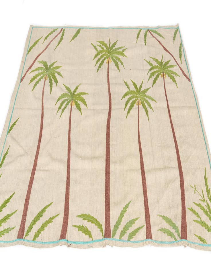 Detail image of  5' 9 x 7' 5  Hand Woven Kilim Suzani Wool Rug