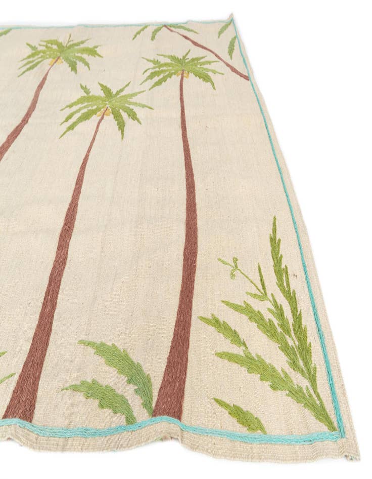 Detail image of  5' 9 x 7' 5  Hand Woven Kilim Suzani Wool Rug