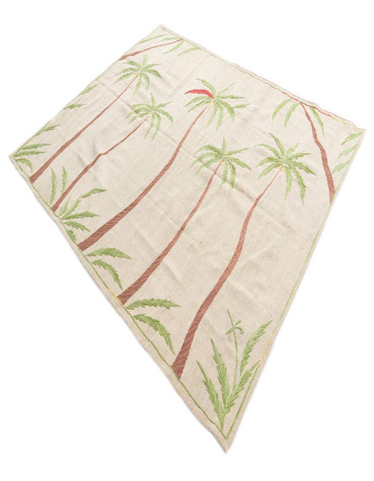 Detail image of  5' 9 x 7' 3  Hand Woven Kilim Suzani Wool Rug