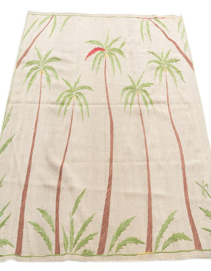 Detail image of  5' 9 x 7' 3  Hand Woven Kilim Suzani Wool Rug