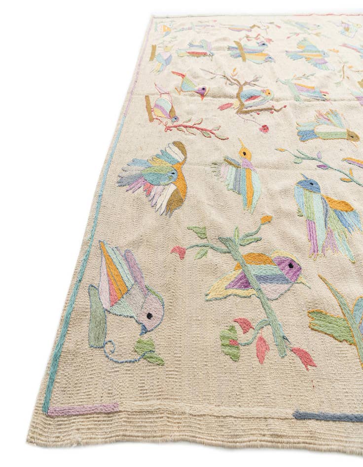 Detail image of  6' 9 x 9' 3  Hand Woven Kilim Suzani Wool Rug