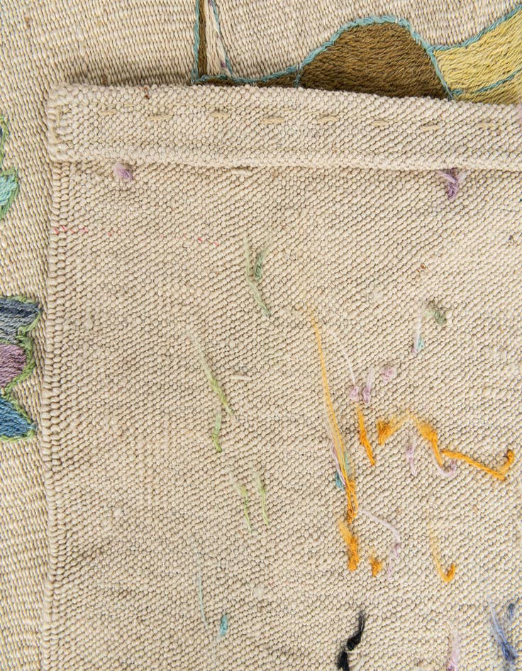 Detail image of  6' 9 x 9' 3  Hand Woven Kilim Suzani Wool Rug