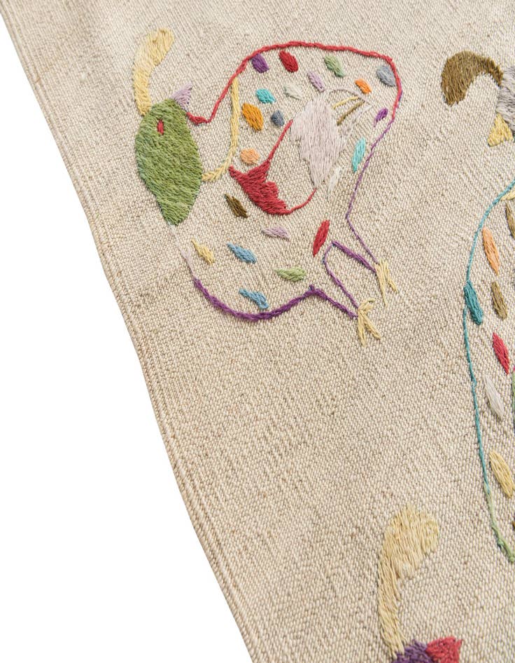 Detail image of  5' 2 x 6' 1  Hand Woven Kilim Suzani Wool Rug