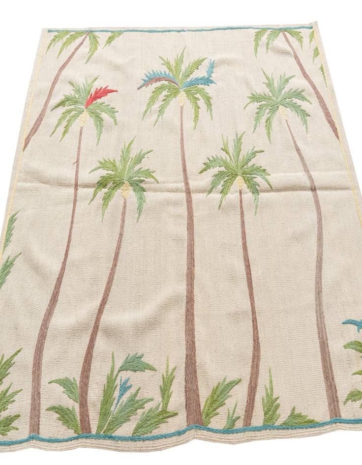 Detail image of  5' 1 x 6' 6  Hand Woven Kilim Suzani Wool Rug