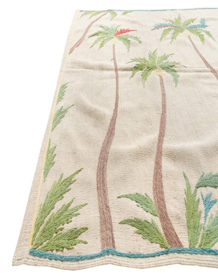 Detail image of  5' 1 x 6' 6  Hand Woven Kilim Suzani Wool Rug