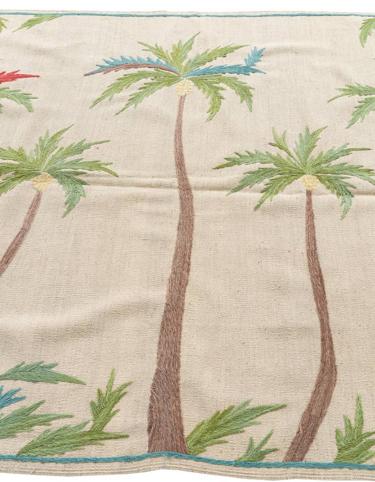 Detail image of  5' 1 x 6' 6  Hand Woven Kilim Suzani Wool Rug