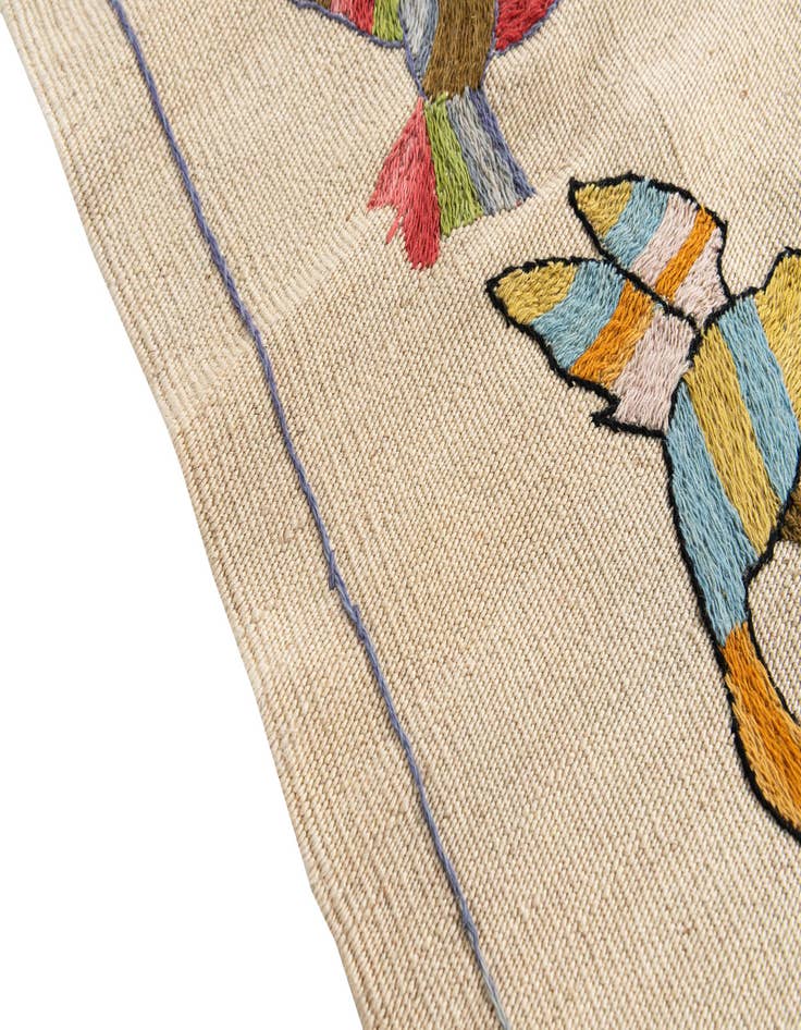 Detail image of  3' 3 x 4' 9  Hand Woven Kilim Suzani Wool Rug