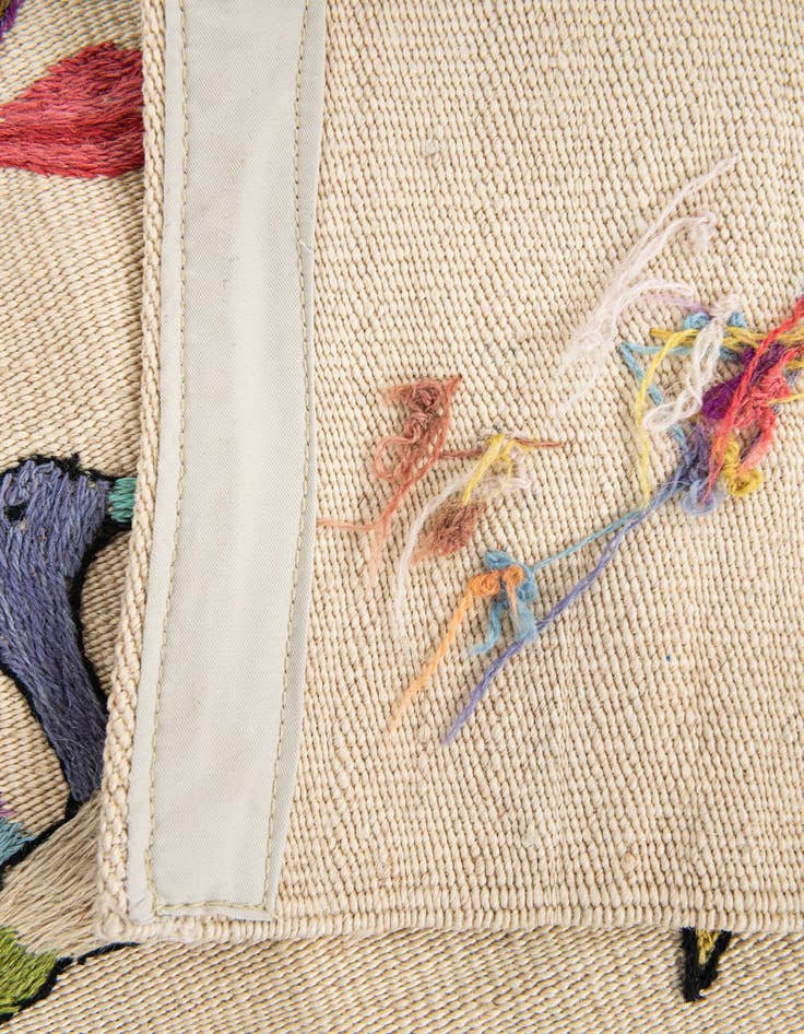 Detail image of  3' 3 x 4' 9  Hand Woven Kilim Suzani Wool Rug