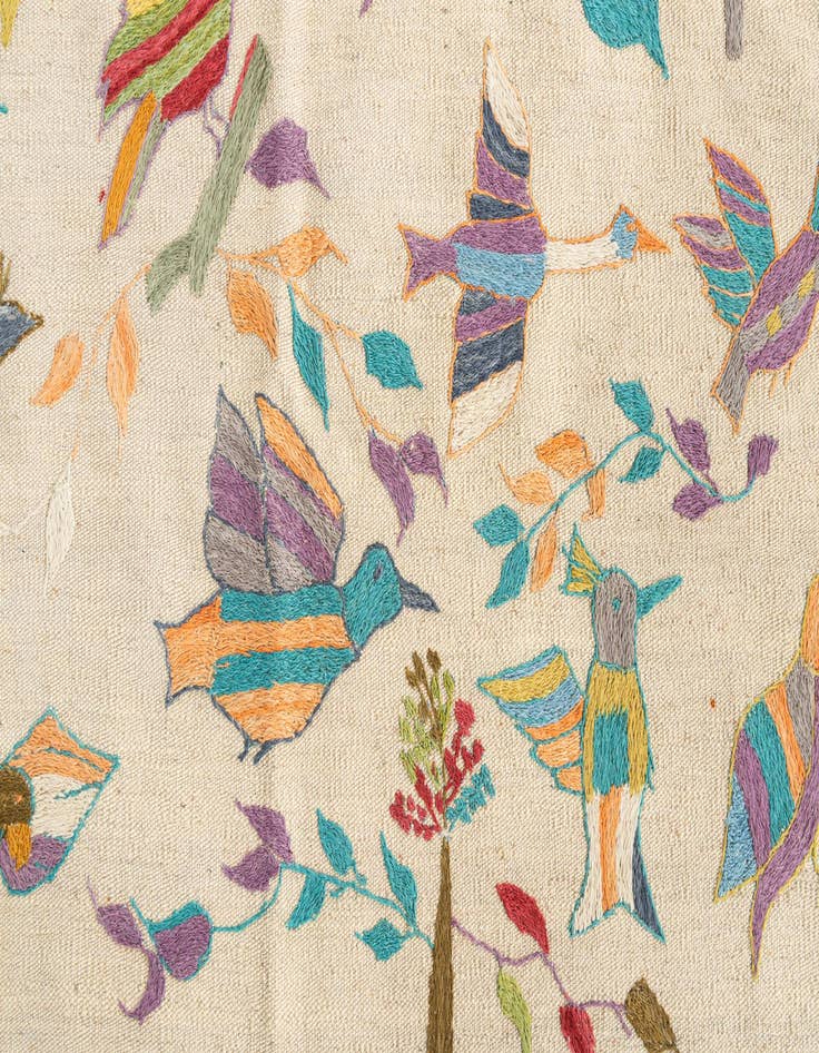 Detail image of  4' 2 x 6'  Hand Woven Kilim Suzani Wool Rug