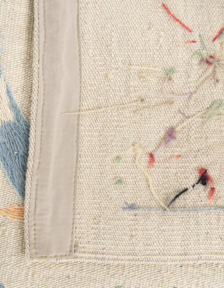 Detail image of  4' 2 x 6'  Hand Woven Kilim Suzani Wool Rug