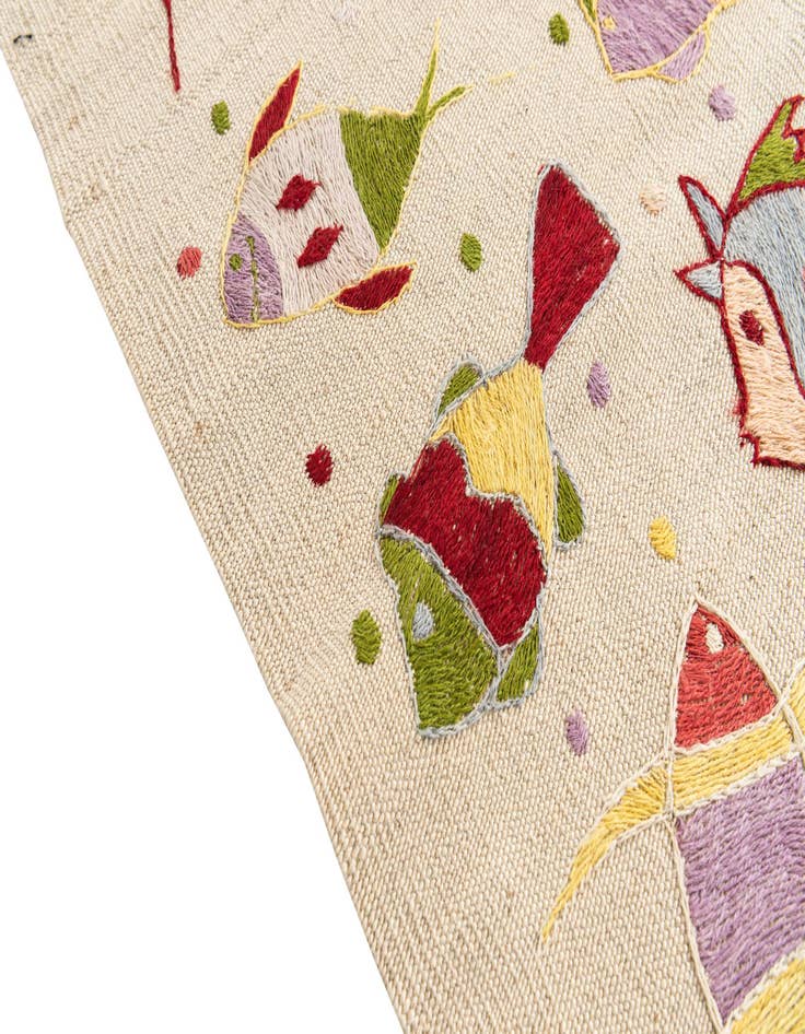 Detail image of  5' x 6' 1  Hand Woven Kilim Suzani Wool Rug