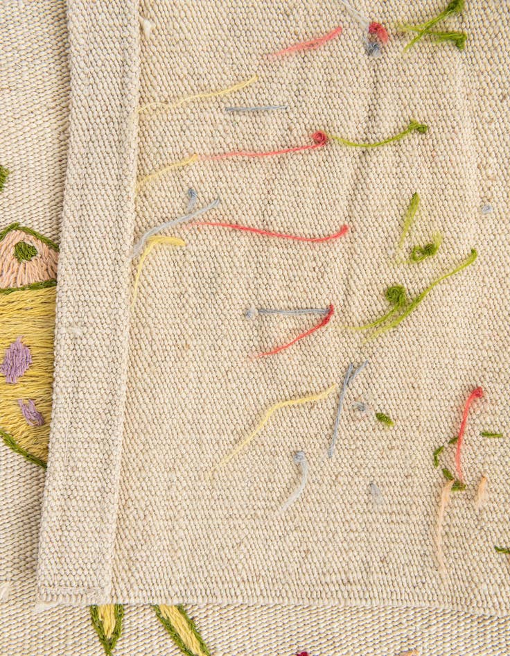 Detail image of  5' x 6' 1  Hand Woven Kilim Suzani Wool Rug