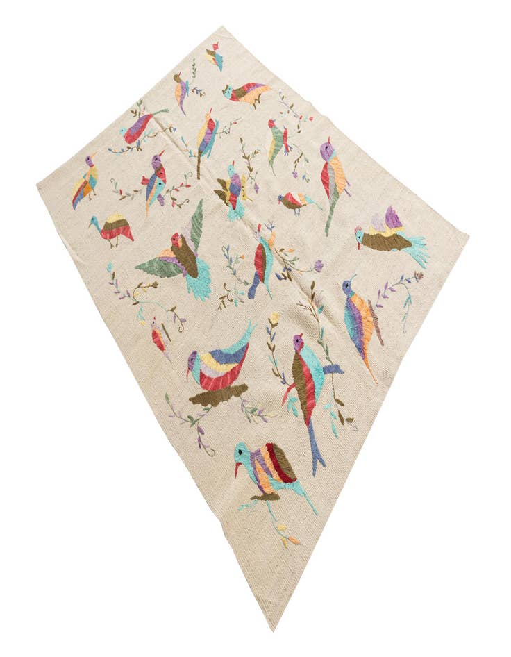 Detail image of  4' 2 x 5' 6  Hand Woven Kilim Suzani Wool Rug