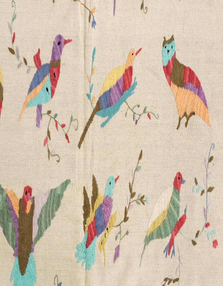 Detail image of  4' 2 x 5' 6  Hand Woven Kilim Suzani Wool Rug