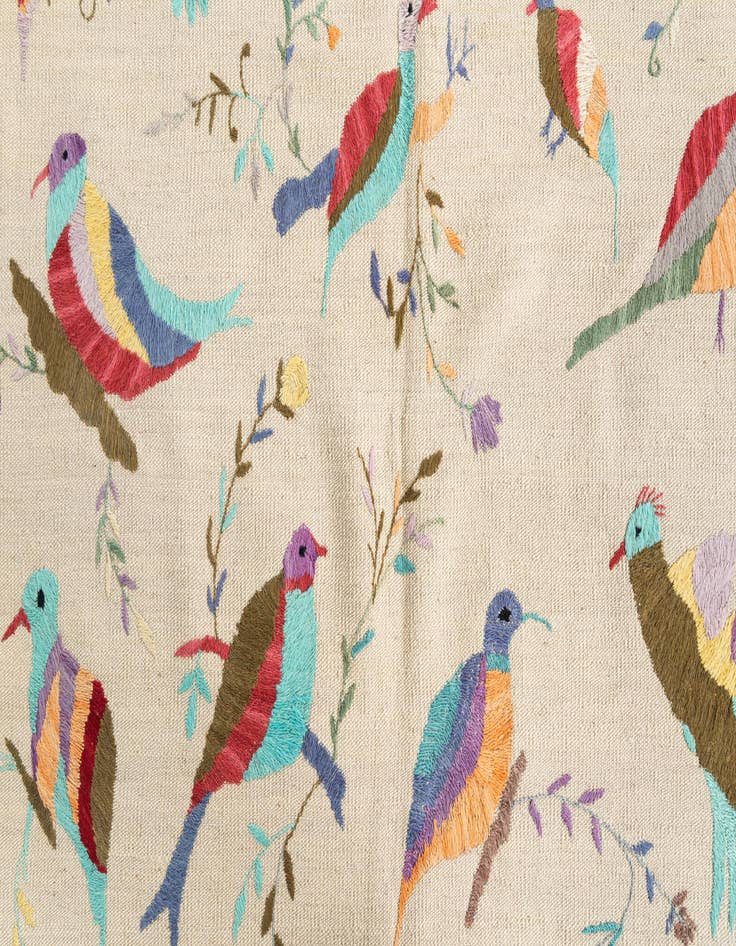 Detail image of  4' 2 x 5' 6  Hand Woven Kilim Suzani Wool Rug