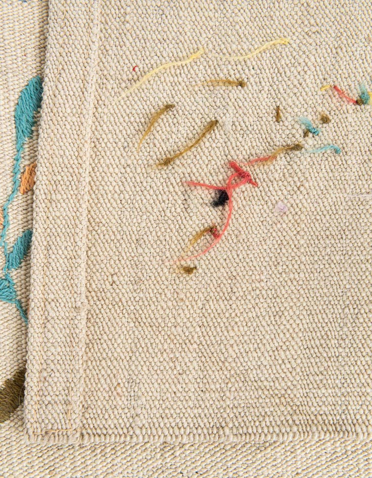 Detail image of  4' 2 x 5' 6  Hand Woven Kilim Suzani Wool Rug