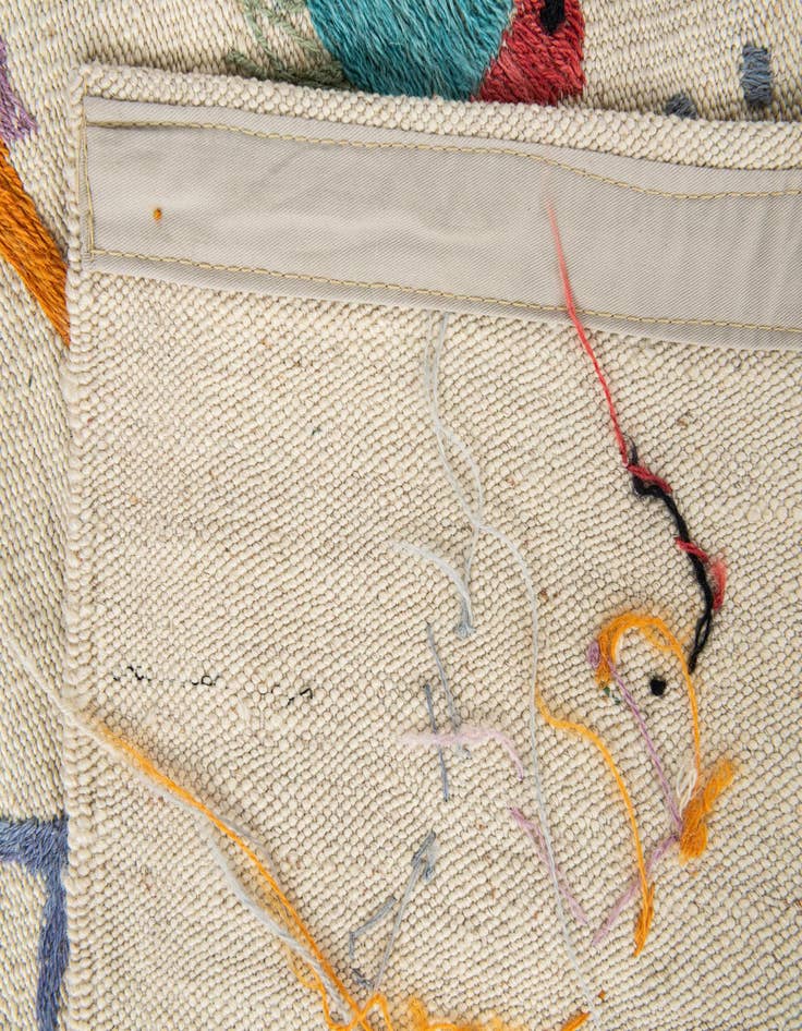 Detail image of  4' 2 x 5' 9  Hand Woven Kilim Suzani Wool Rug