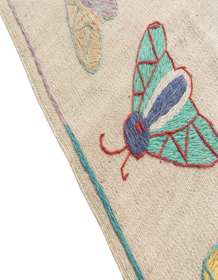 Detail image of  4' 2 x 5' 9  Hand Woven Kilim Suzani Wool Rug