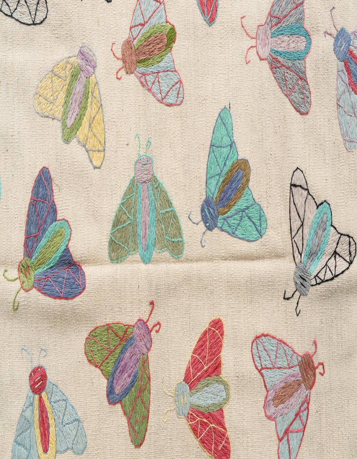 Detail image of  4' 2 x 5' 9  Hand Woven Kilim Suzani Wool Rug