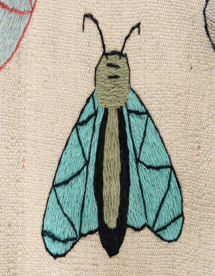 Detail image of  4' 2 x 5' 9  Hand Woven Kilim Suzani Wool Rug