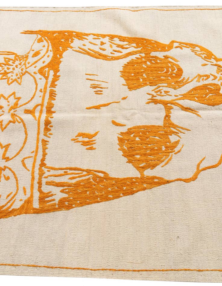 Detail image of  4' 3 x 5' 8  Hand Woven Kilim Suzani Wool Rug