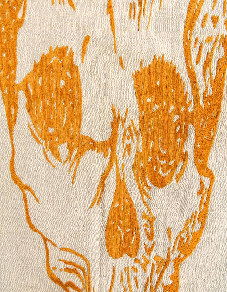 Detail image of  4' 3 x 5' 8  Hand Woven Kilim Suzani Wool Rug