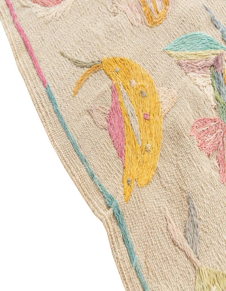 Detail image of  4' x 5' 8  Hand Woven Kilim Suzani Wool Rug