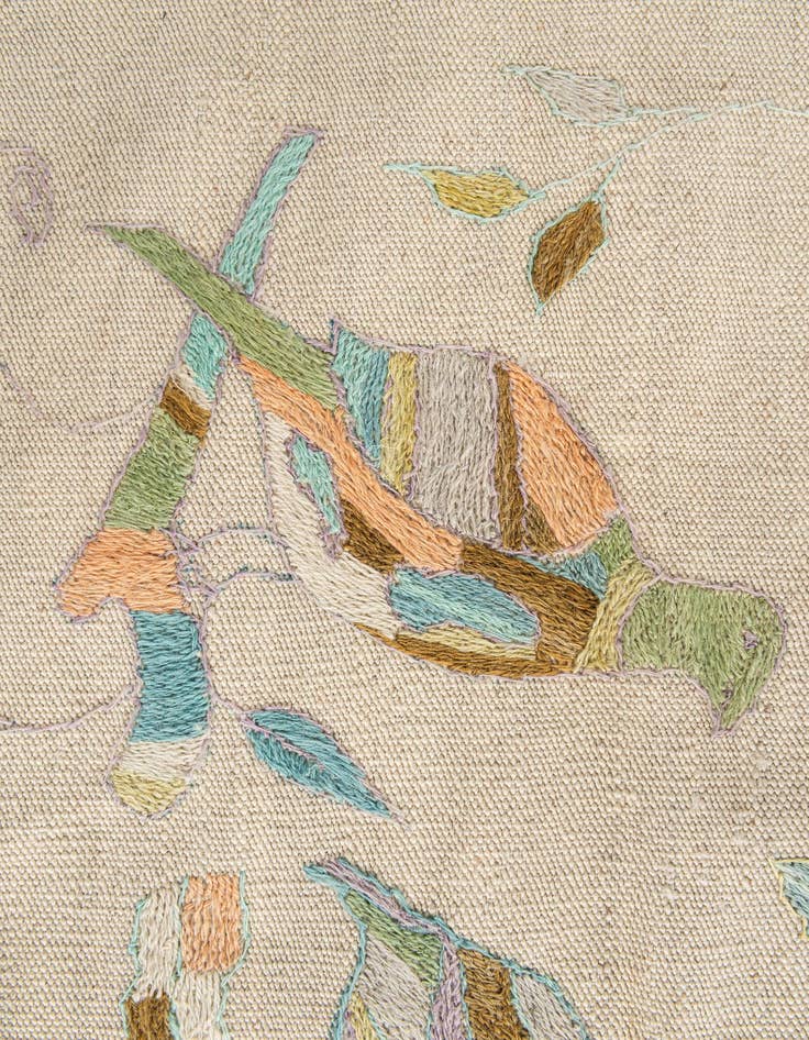 Detail image of  4' 2 x 5' 8  Hand Woven Kilim Suzani Wool Rug