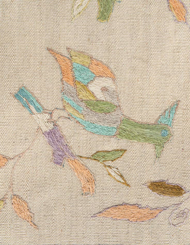 Detail image of  4' 2 x 5' 8  Hand Woven Kilim Suzani Wool Rug