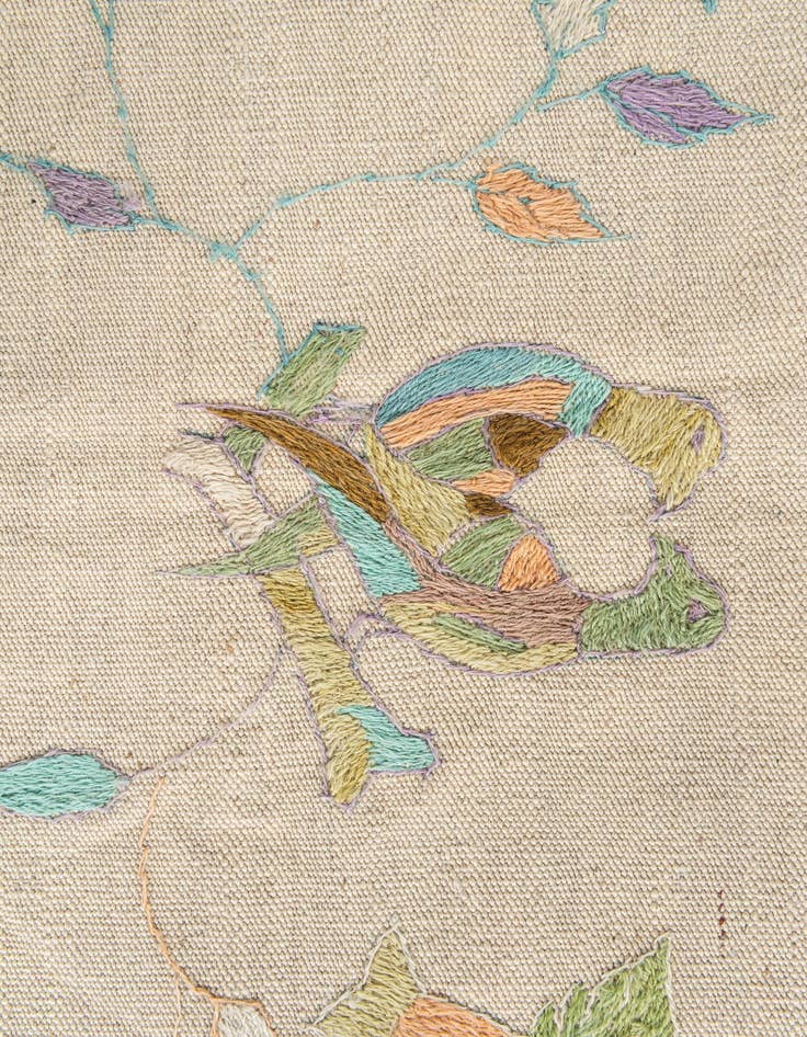 Detail image of  4' 2 x 5' 8  Hand Woven Kilim Suzani Wool Rug