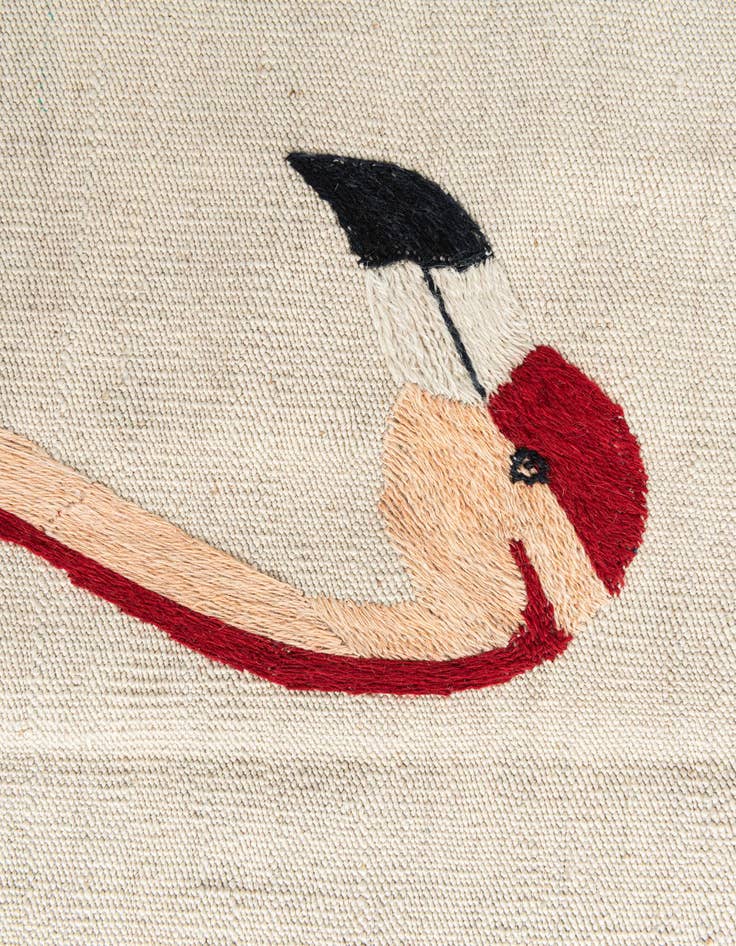 Detail image of  3' 2 x 4' 9  Hand Woven Kilim Suzani Wool Rug