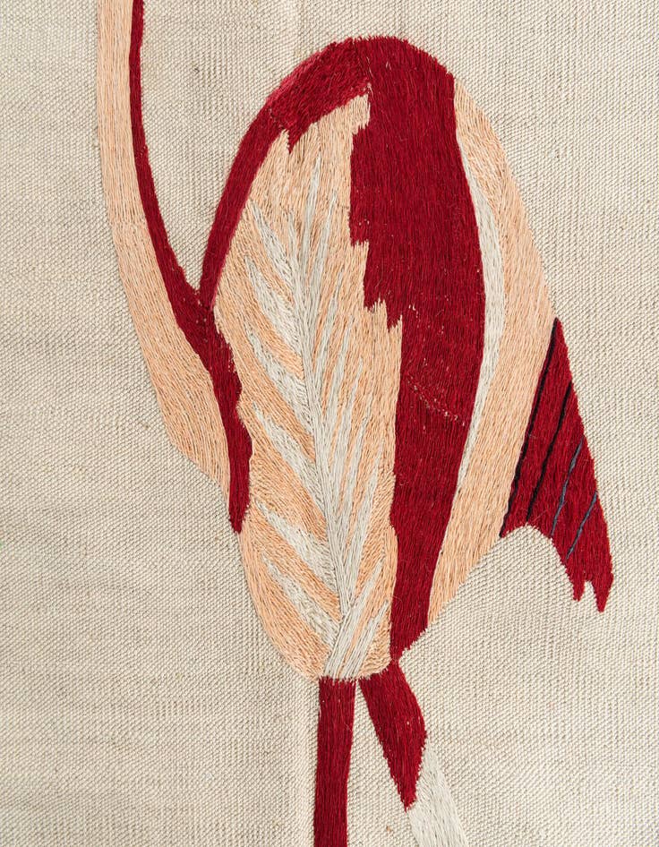 Detail image of  3' 2 x 4' 9  Hand Woven Kilim Suzani Wool Rug