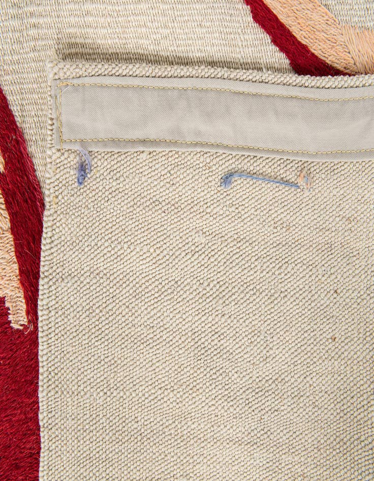 Detail image of  3' 2 x 4' 9  Hand Woven Kilim Suzani Wool Rug