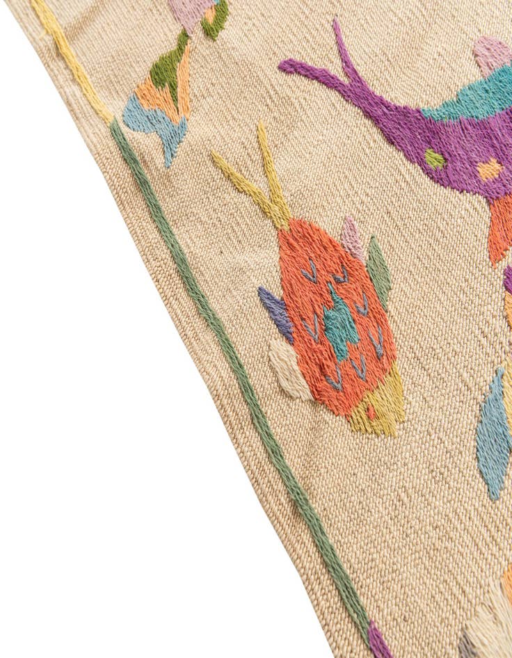 Detail image of  4' 4 x 5' 6  Hand Woven Kilim Suzani Wool Rug