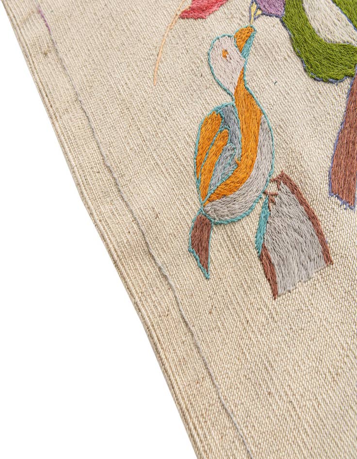 Detail image of  4' 3 x 5' 9  Hand Woven Kilim Suzani Wool Rug