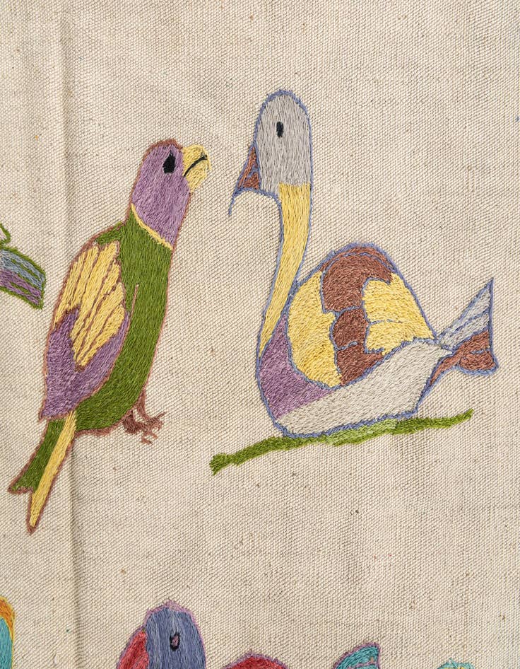 Detail image of  4' 3 x 5' 9  Hand Woven Kilim Suzani Wool Rug