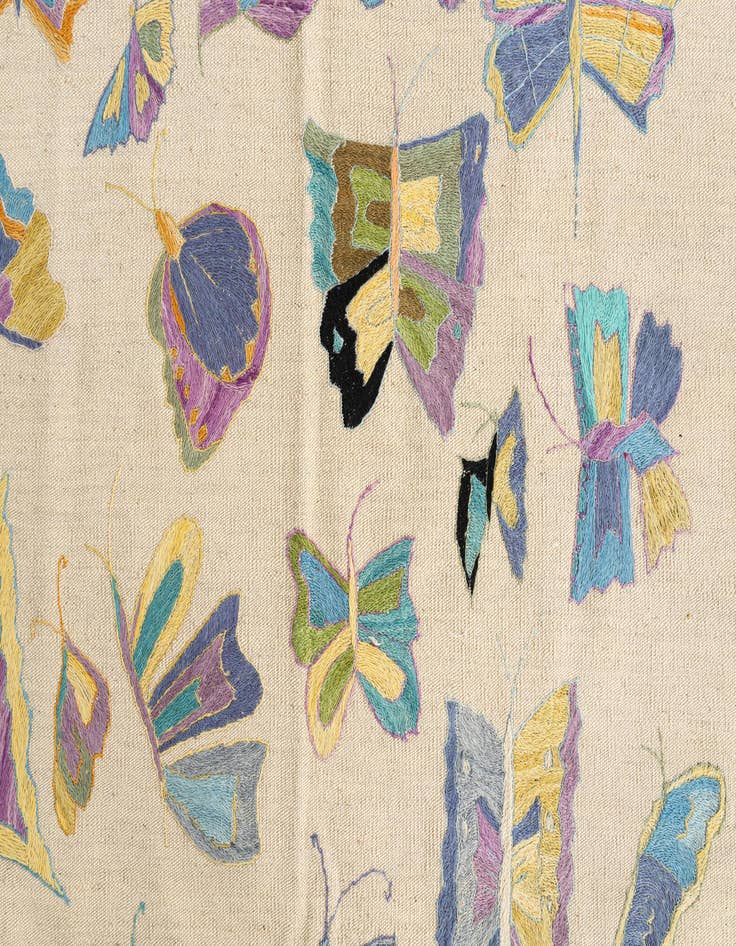 Detail image of  4' 1 x 5' 9  Hand Woven Kilim Suzani Wool Rug