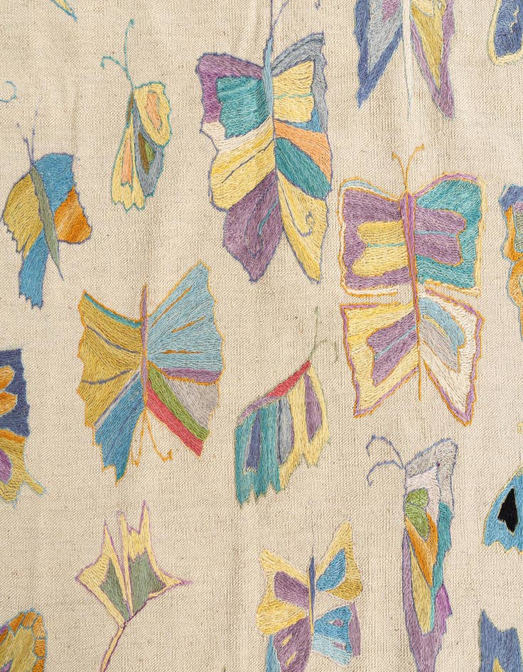 Detail image of  4' 1 x 5' 9  Hand Woven Kilim Suzani Wool Rug