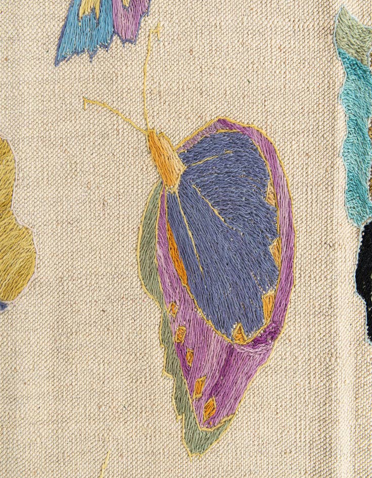 Detail image of  4' 1 x 5' 9  Hand Woven Kilim Suzani Wool Rug