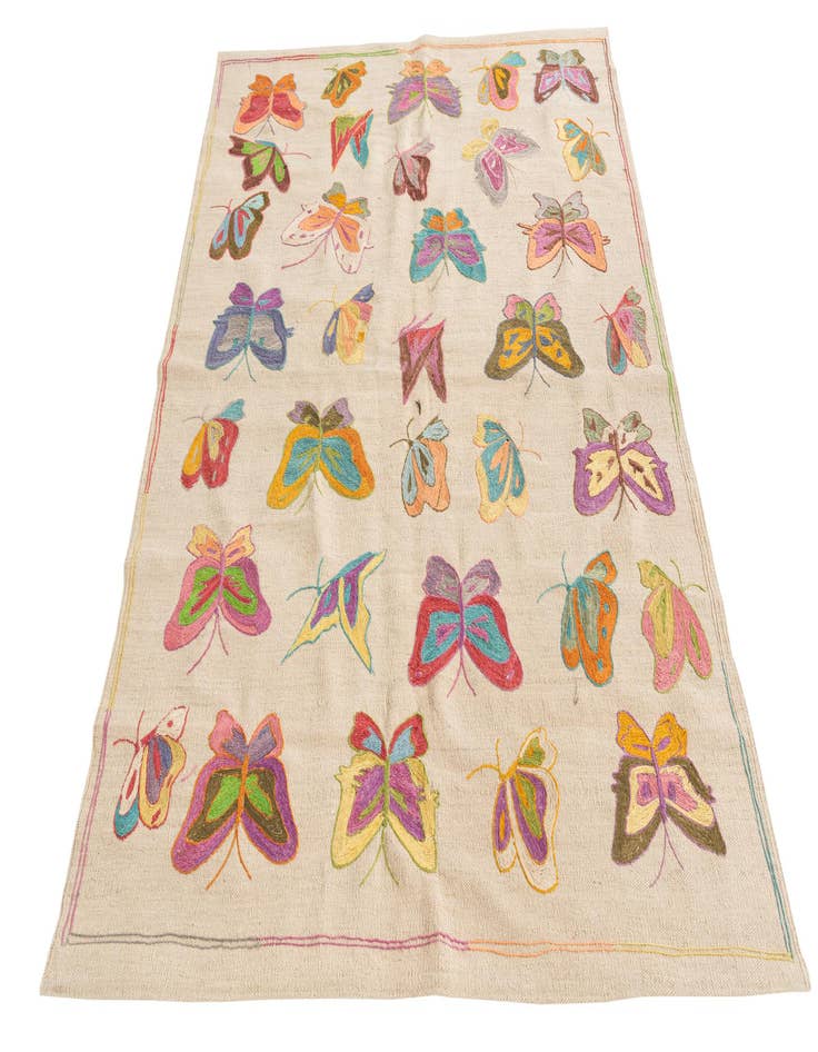 Detail image of  4' 3 x 5' 7  Hand Woven Kilim Suzani Wool Rug